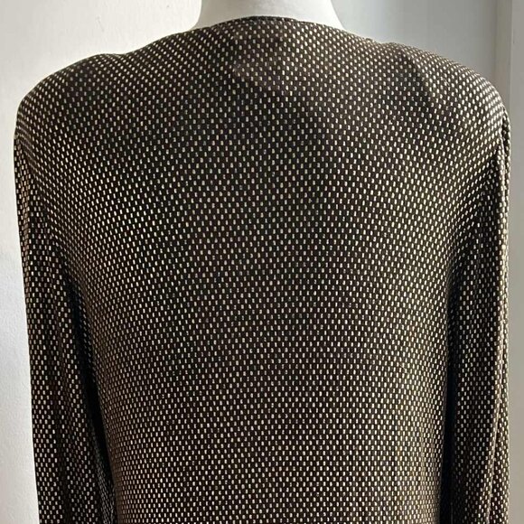 Ribkoff Trends Brown & Gold Knit Duster Jacket with Loop-Neck Button – US 10 - Picture 7 of 10